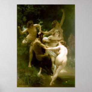 William-Adolphe Bouguereau-Nymphs und Satyr Poster