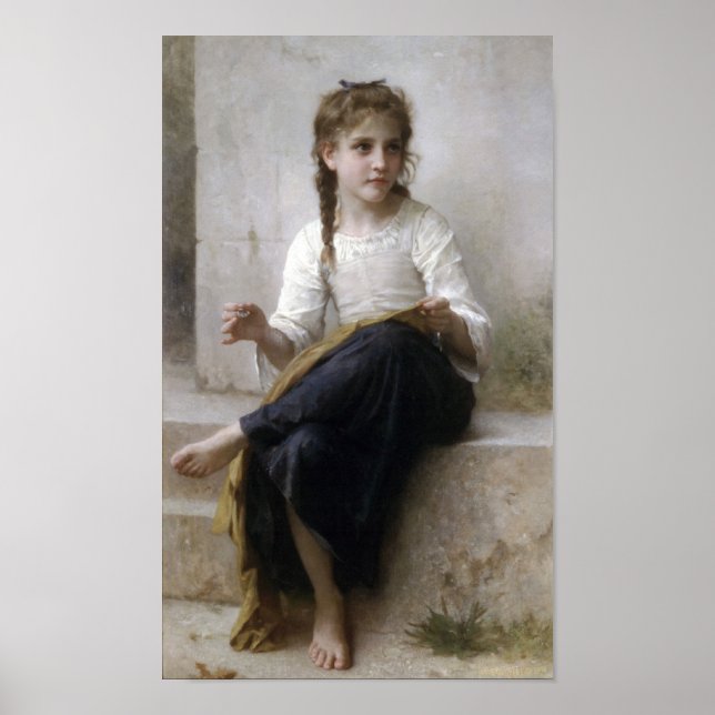 William-Adolphe Bouguereau-Sewing Poster (Vorne)
