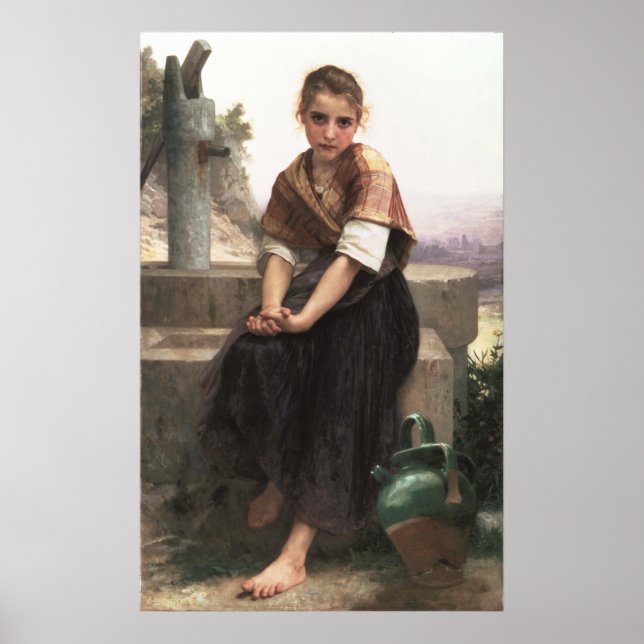 William-Adolphe Bouguereau-The Broken Pitcher Poster (Vorne)