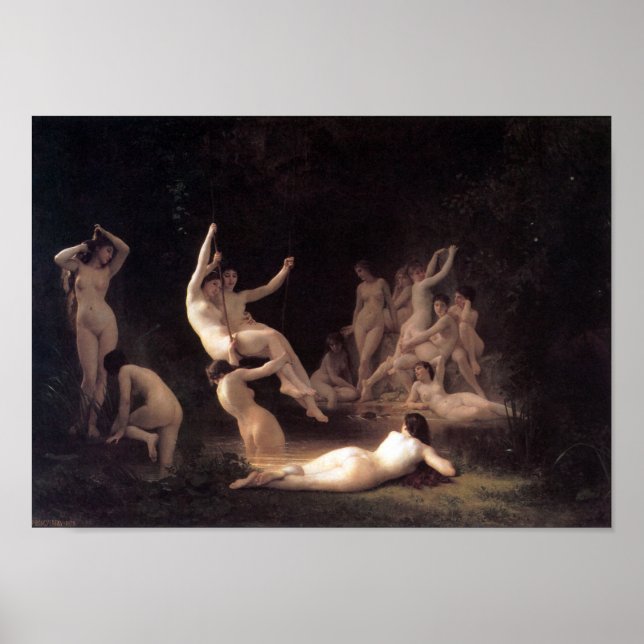 William-Adolphe Bouguereau-The Nymphaeum Poster (Vorne)