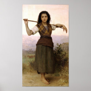 William-Adolphe Bouguereau-The Shepherdess Poster