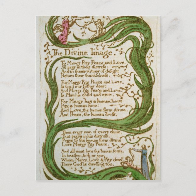 William Blake | Das göttliche Bild von den Songs v Postkarte (Vorderseite)