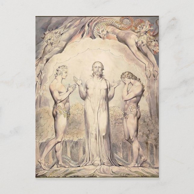 William Blake: Das Milton`s Paradies ist verloren Postkarte (Vorderseite)