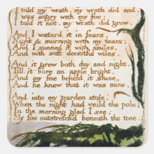 William Blake   Ein Giftbaum Quadratischer Aufkleber