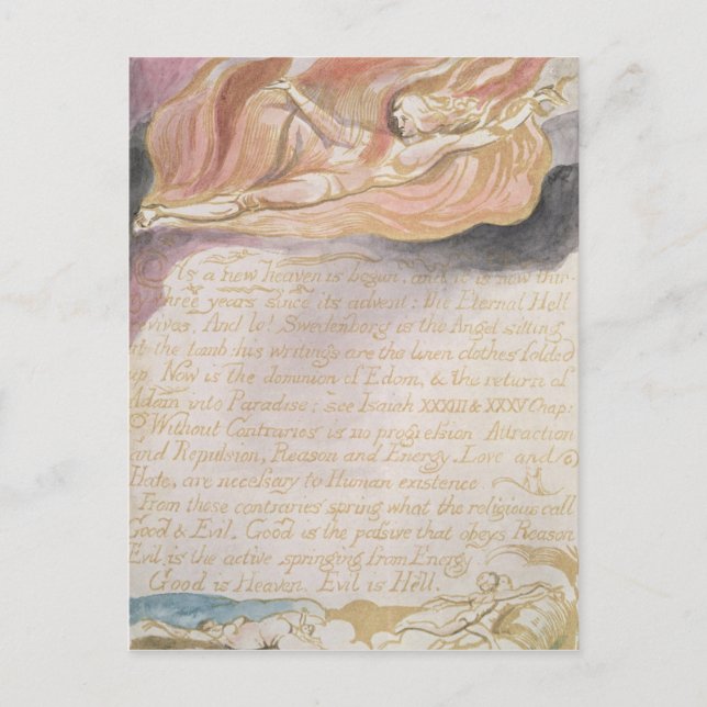 William Blake | "Ein neuer Himmel beginnt" Postkarte (Vorderseite)