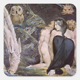 William Blake - Hecate - Nacht von Enitharmons Quadratischer Aufkleber