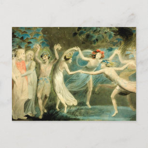 William Blake Oberon, Titania und Puck mit Fairie Postkarte