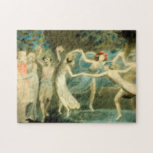 William Blake Oberon, Titania und Puck mit Fairie Puzzle