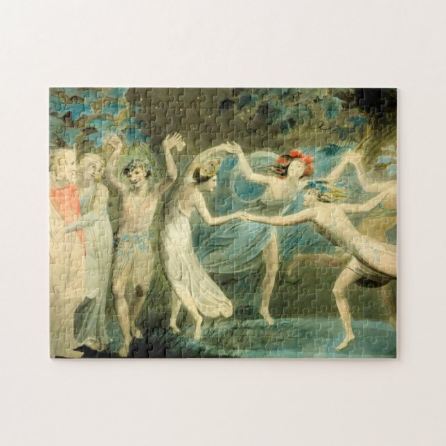 William Blake Oberon, Titania und Puck mit Fairie Puzzle (Horizontal)