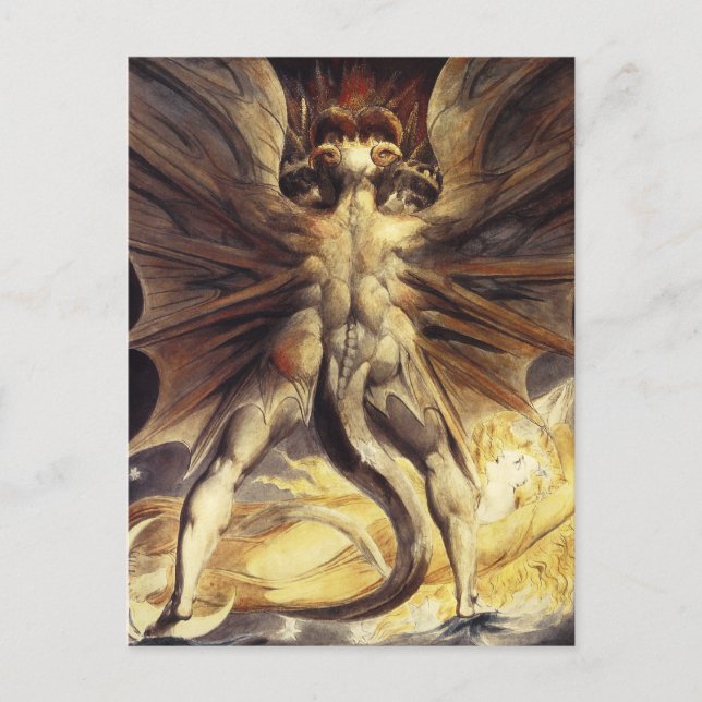 William Blake Red Dragon Postcard Postkarte (Vorderseite)