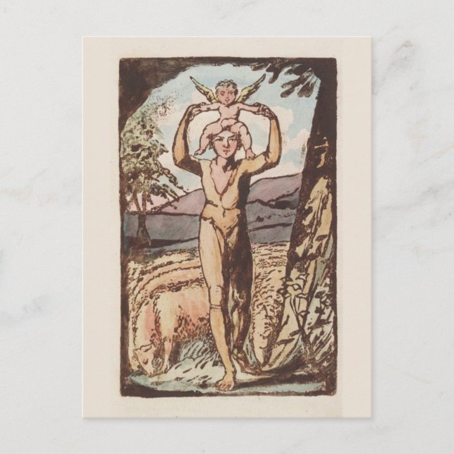 William Blake, Songs of Experience, Antique Print Postkarte (Vorderseite)