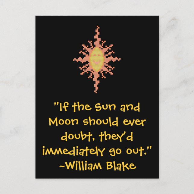 William Blake Sun und Moon Zitat Postkarte (Vorderseite)
