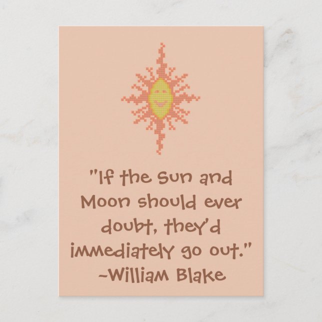 William Blake Sun und Moon Zitat Postkarte (Vorderseite)