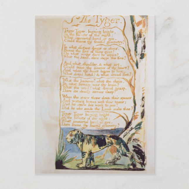 William Blake | The Tyger, from Songs of Innocence Postkarte (Vorderseite)
