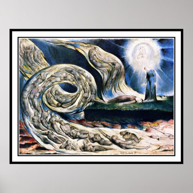 William Blake über den Wirbelwind der Liebhaber Poster (Vorne)