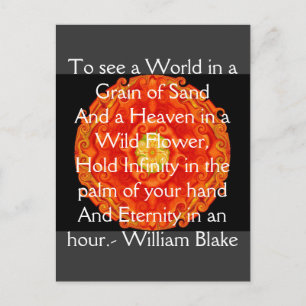 William Blake zitiert "World in a Grain of Sand" Postkarte