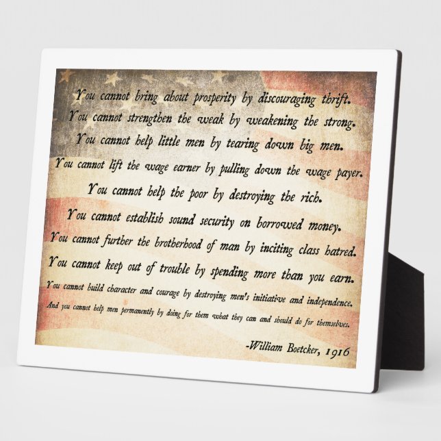 William Boetcker Zitat Fotoplatte (Seite)