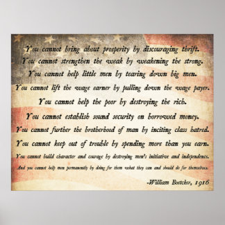 William Boetcker Zitat Poster