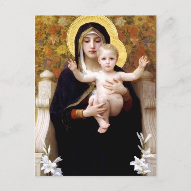 William Bouguereau - Die Madonna von den Lilien Postkarte (Vorderseite)