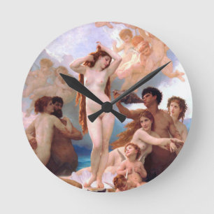 William Bouguereau - The Birth of Venus 1879 Runde Wanduhr