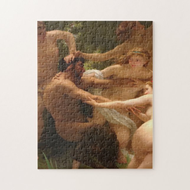 William Bouquereau - Nymphen und Satyr 1873 Puzzle (Vertikal)