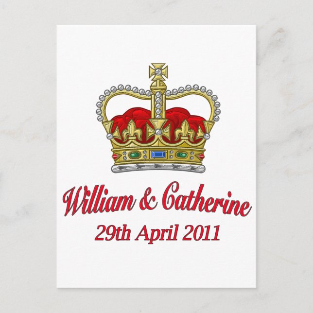 William & Catherine 29. April 2011 Postkarte (Vorderseite)