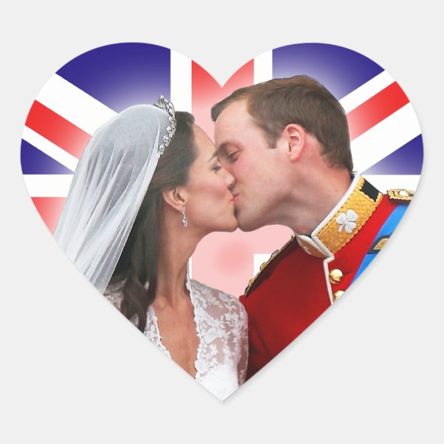 William & Catherine Royal Wedding Kiss Stickers (Vorderseite)