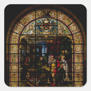 William Caxton zeigt sein erstes gedrucktes Buch Quadratischer Aufkleber