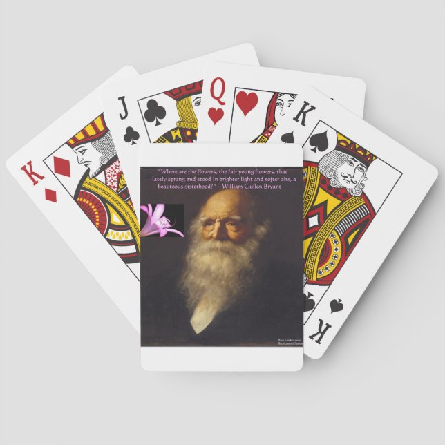 William Cullen Bryant Blume Gedicht Spielkarten (Rückseite)