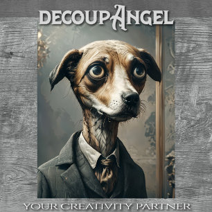 William - Dapper Dog - Decoupage - Seidenpapier