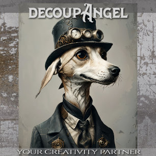 William - Dapper Dog mit ​ ​- Decoupage - Seidenpapier