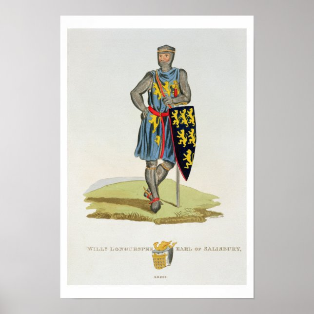 William de Longuespee, 3rd Earl of Salisbury (d.12 Poster (Vorne)