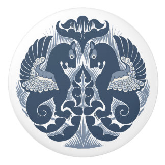 William De Morgan Blue Griffins Keramik-Griff Keramikknauf