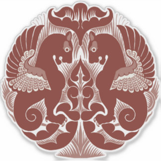 William De Morgan Red Griffins Vinyl Sticker