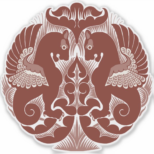 William De Morgan Roter Greifen Vinyl-Aufkleber Aufkleber (Vorderseite)