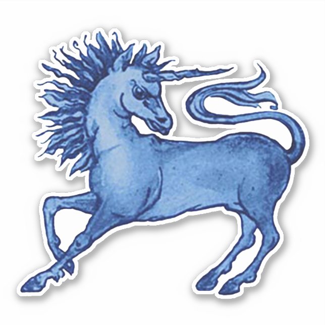 William De Morgan Unicorn Vinyl Stickers Aufkleber (Vorderseite)