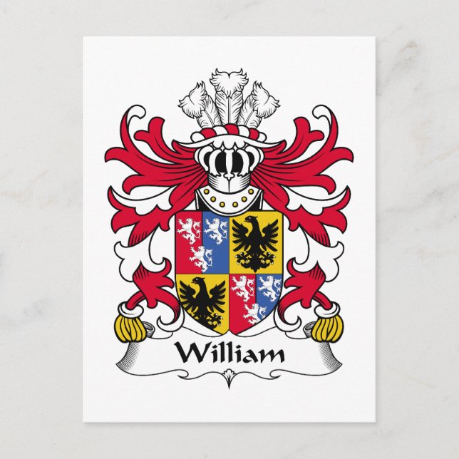 William Familienwappen Postkarte (Vorderseite)