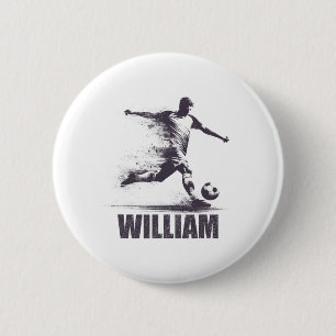 William Fußball Jungen Personalisierter Vorname Wi Button