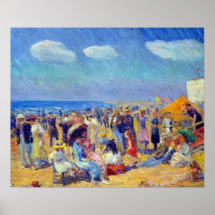 William Glackens Crowd am Meer Poster