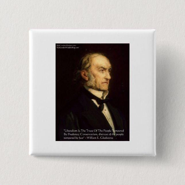 William Gladstone "Liberals & Conservative" Gesche Button (Vorderseite)