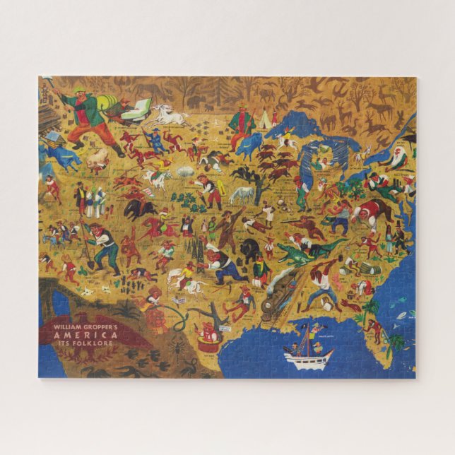 William Groppers Amerika - Cartoon Folklore Puzzle (Horizontal)