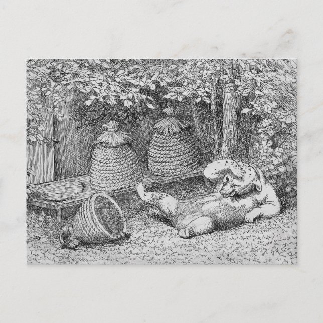 William H. Beard - Bear Stung by Bees Postcard Postkarte (Vorderseite)