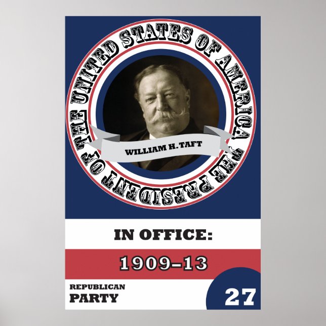 William H. Taft Presidential History Retro Poster (Vorne)
