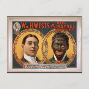 William H. West, Big minstrel Jubilee, 'Billy Van' Postkarte