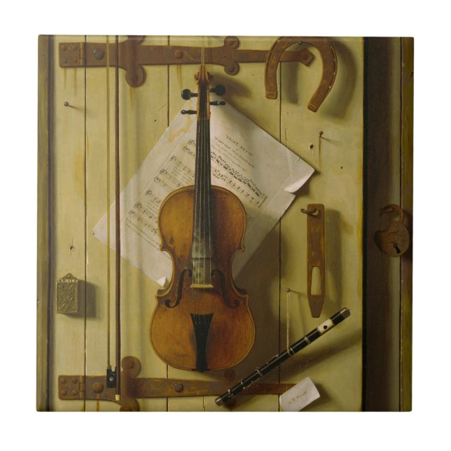 William Harnett Still Life Violin and Music Fliese (Vorderseite)