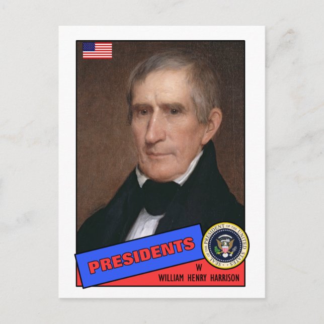 William Henry Harrison Baseball Card Postkarte (Vorderseite)