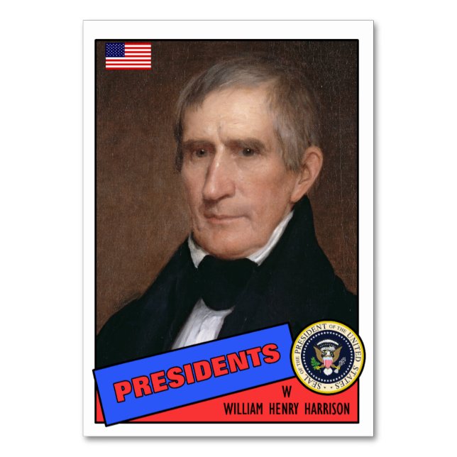 William Henry Harrison Baseball Card Tischnummer (Vorderseite)