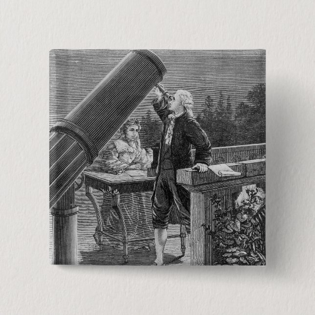 William Herschel entdeckt den Planeten Uranus Button (Vorderseite)