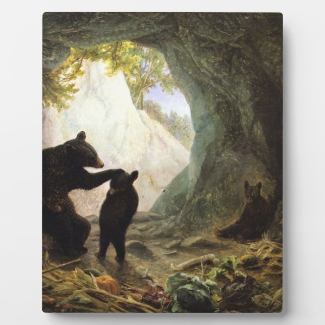 William Holbrook Bart Bear and Cubs 1864 Fotoplatte (Vorderseite)