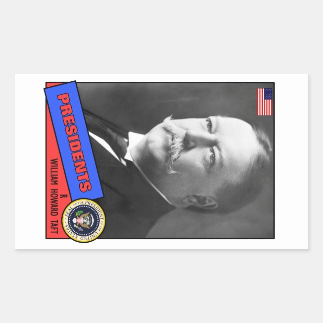 William Howard Taft Baseball Card Rechteckiger Aufkleber (Vorderseite)